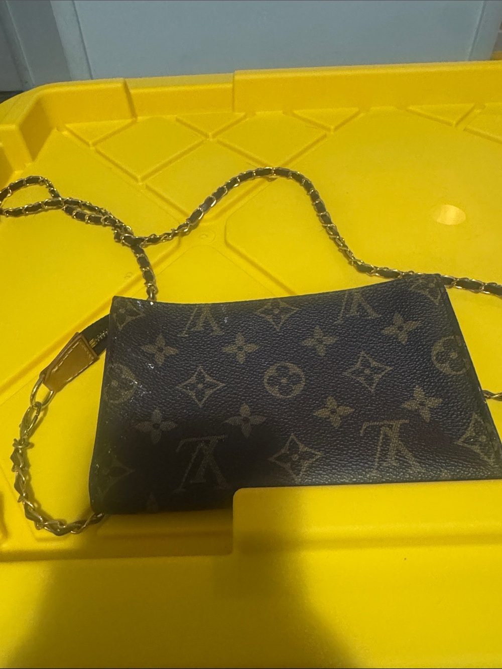 Louis Vuitton Brown Monogram Chain Crossbody Pouch